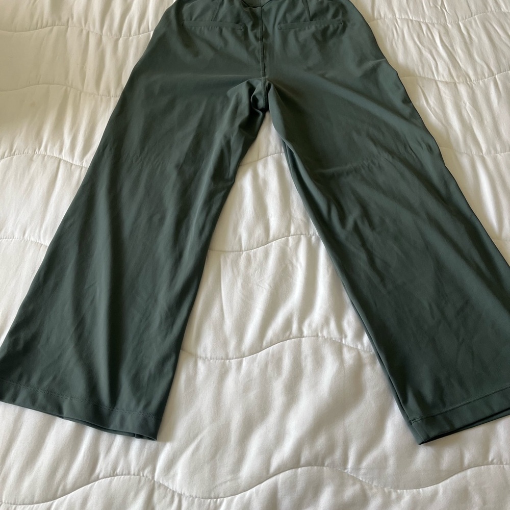 Halara Work Pants M Deep Aquamarine High Waisted Straight Leg Pockets - Picture 5 of 7